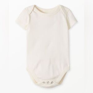 Hanna Andersson Set of 2 Ecru Cotton Bodysuit Short Sleeve, Size 3-6 mo